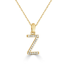 Load image into Gallery viewer, 14k Gold &amp; Diamond Initial A-Z Necklace Pendant 16-18&quot; Inches