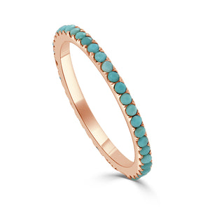 14k Gold & Turquoise Eternity Band