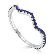 Load image into Gallery viewer, 14k Gold &amp; Blue Sapphire Zig-Zag Ring