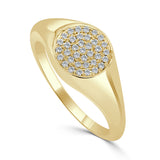 14k Gold & Diamond Signet Ring - 0.15ct