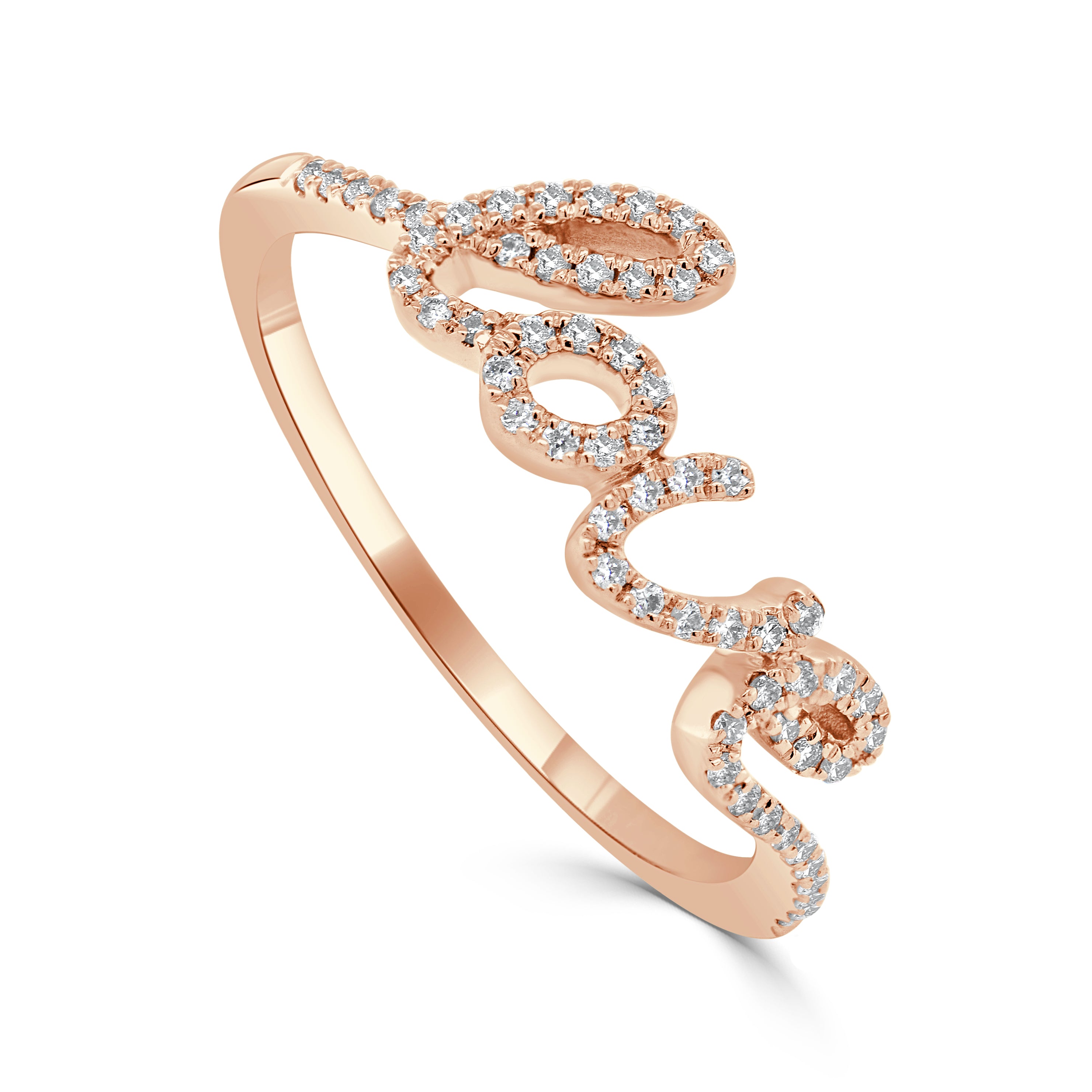 14k Gold & Diamond Love Ring - 0.15ct