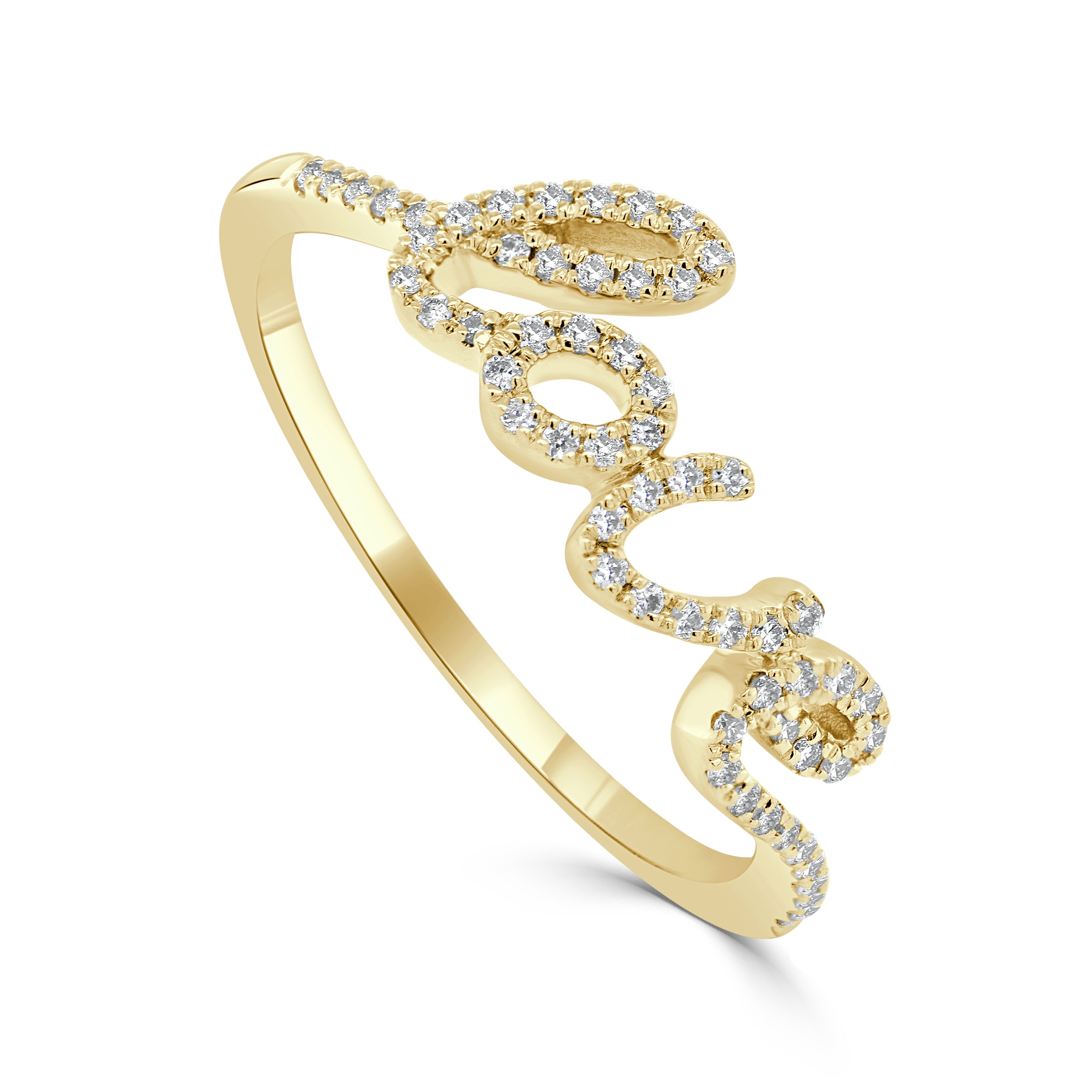 14k Gold & Diamond Love Ring - 0.15ct