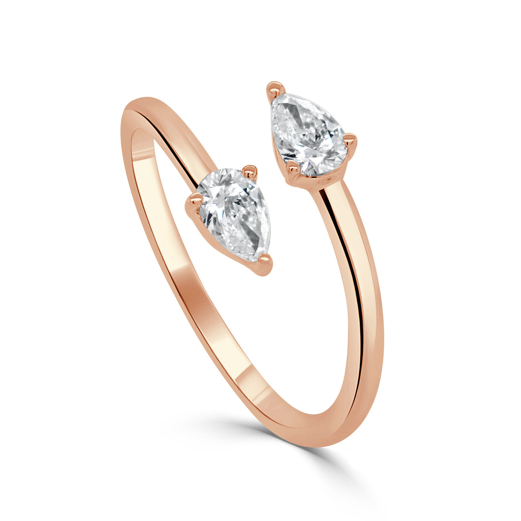 14k Gold & Pear-Shape Diamond Wrap Ring