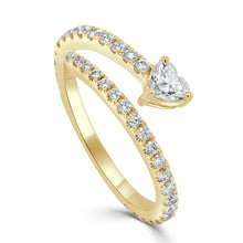 Load image into Gallery viewer, 14k Gold &amp; Heart Diamond Wrap Ring
