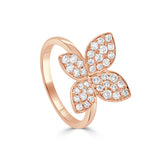 14K Gold & Diamond Flower Ring - 0.62ct