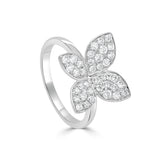 14K Gold & Diamond Flower Ring - 0.62ct