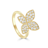 14K Gold & Diamond Flower Ring - 0.62ct