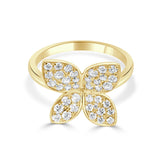 14K Gold & Diamond Flower Ring - 0.62ct