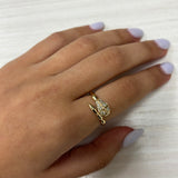 14K Gold & Snake Diamond Ring - 0.24ct