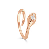 14K Gold Snake & Diamond Ring - 0.07ct