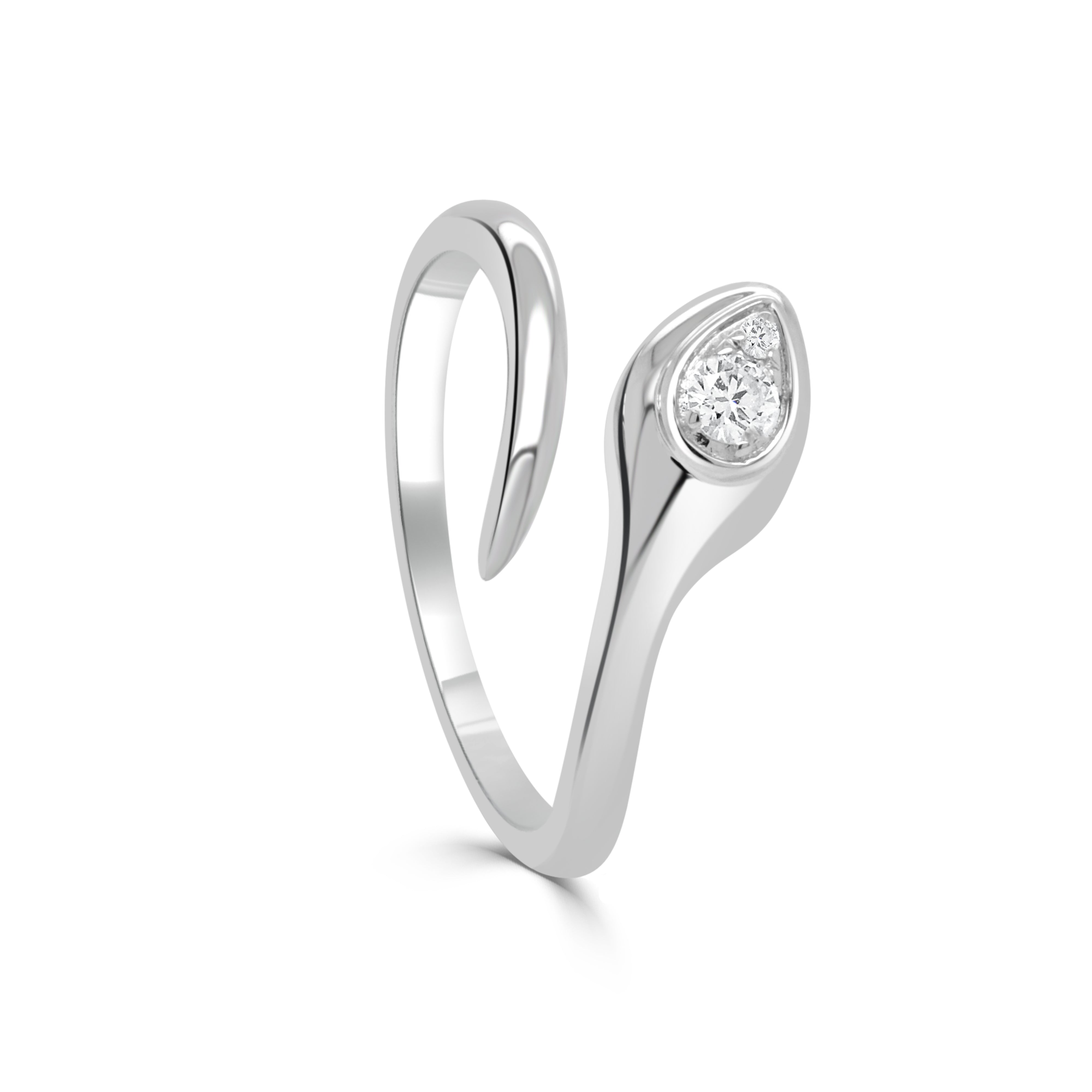 14K Gold Snake & Diamond Ring - 0.07ct