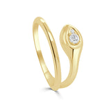 14K Gold Snake & Diamond Ring - 0.07ct