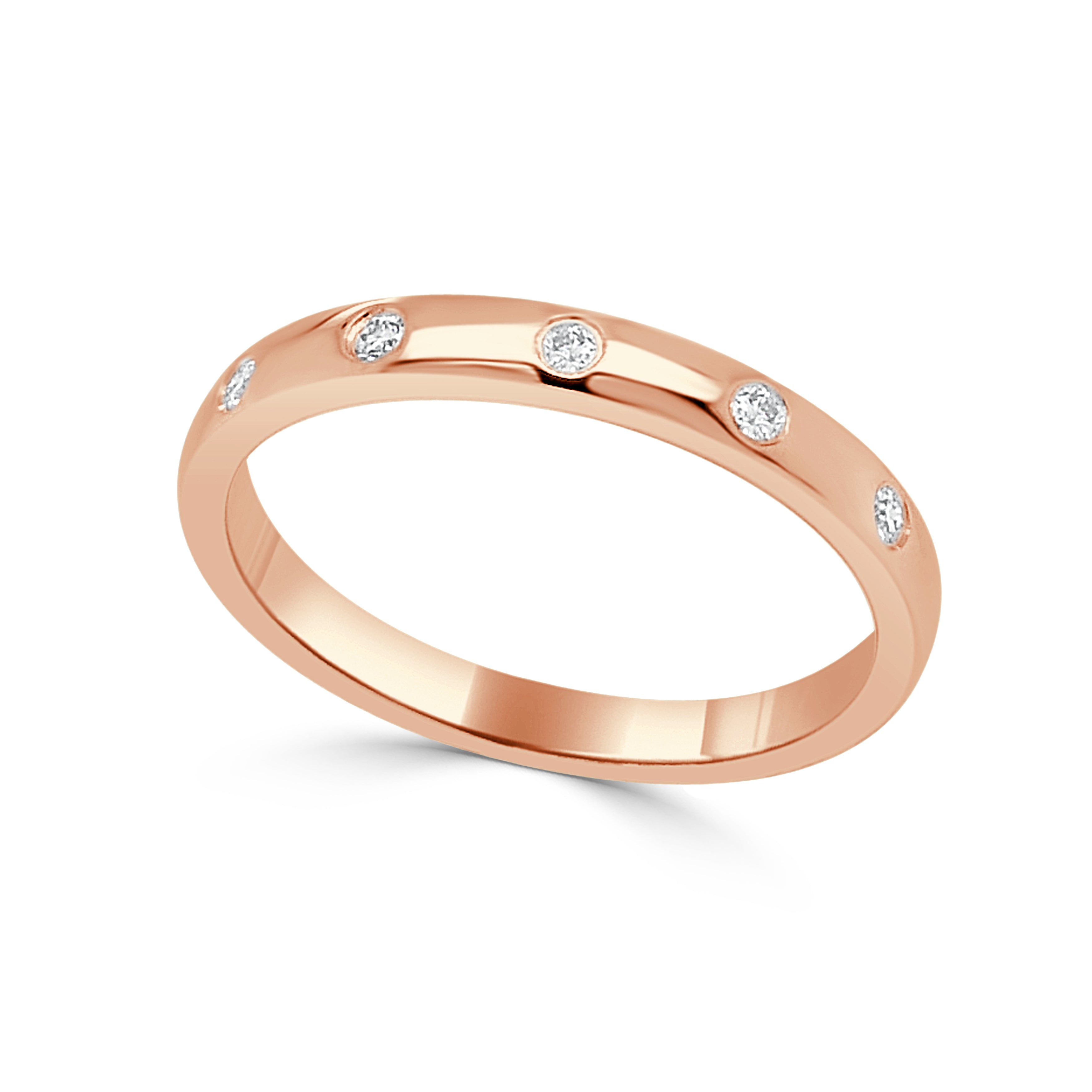 14K Gold Bezel Set Diamond Ring - 0.07 CT