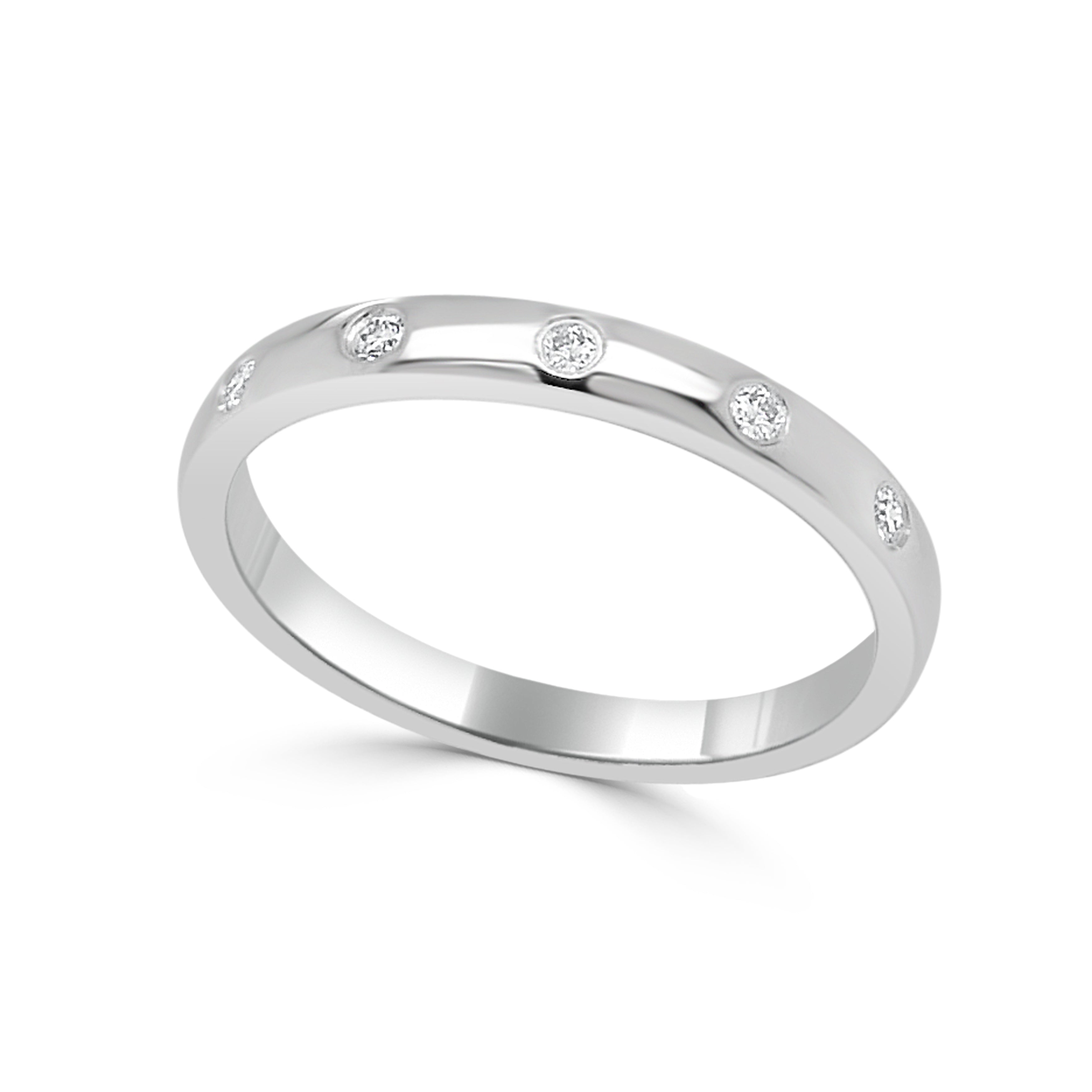 14K Gold Bezel Set Diamond Ring - 0.07 CT