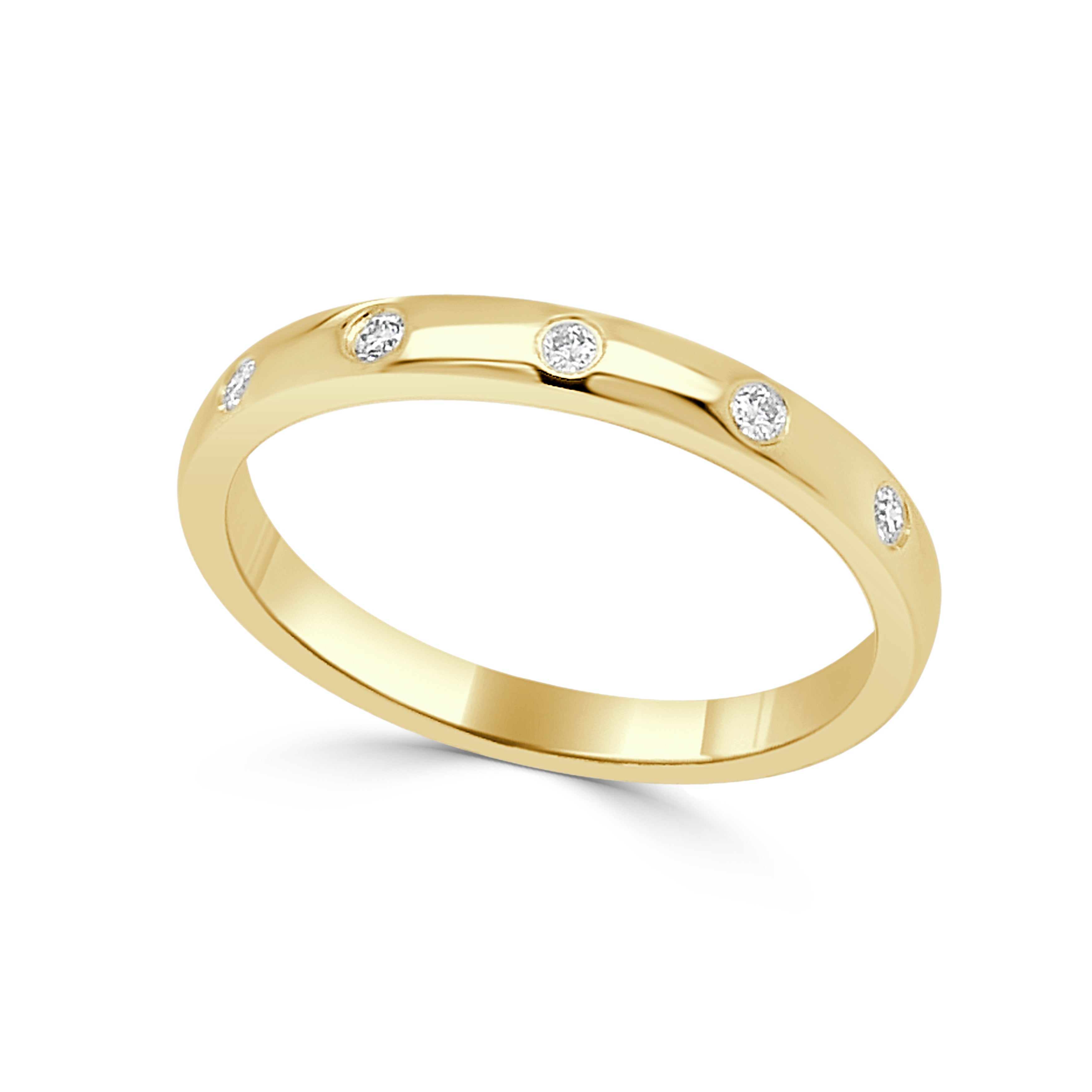 14K Gold Bezel Set Diamond Ring - 0.07 CT