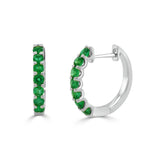 14K Gold Emerald Huggie- 0.86 CT