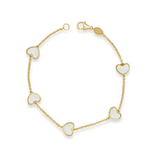 Load image into Gallery viewer, 14K Gold &amp; Inlay Station Heart Color Bracelet