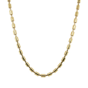 14K Gold Stretch Barrel Necklace