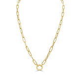 14K Gold Link Necklace with Front Toggle Clasp