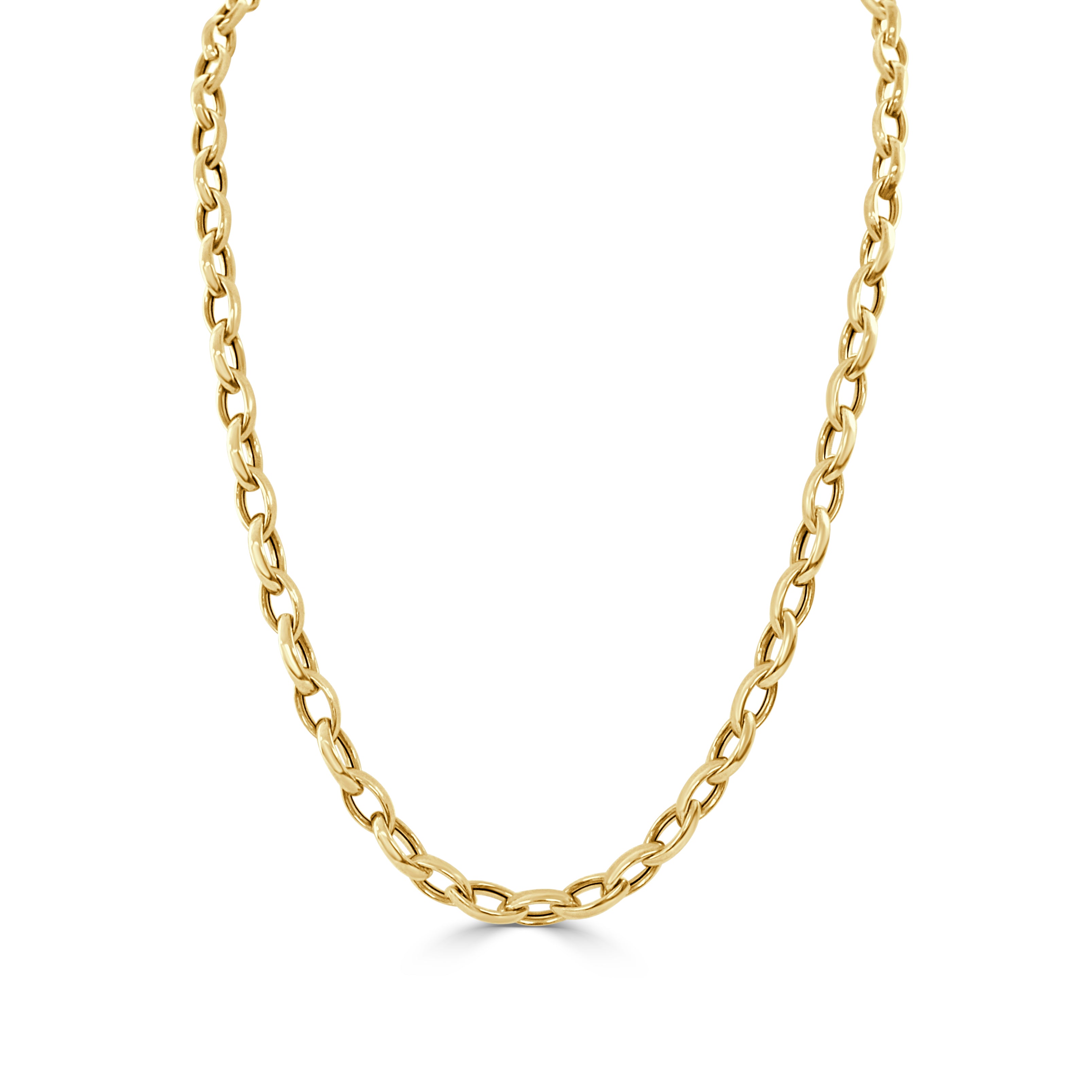 14K Gold Oval Mariner Chain Necklace