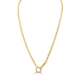 14K Gold Cable Chain Necklace with Front Toggle Clasp