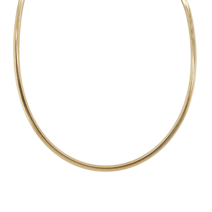 14K Yellow Gold Flat Mesh Necklace