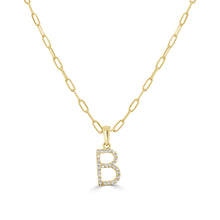 Load image into Gallery viewer, 14K Yellow Gold &amp; Diamond Initial Necklace