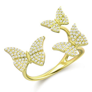 14k Gold & Diamond Butterfly Ring