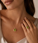 14K Gold Peridot & Diamond Ring - 5.74 CT