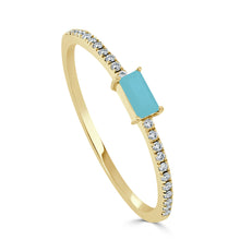 Load image into Gallery viewer, 14K Gold Turquoise &amp; Diamond Band