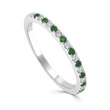 Load image into Gallery viewer, 14K Gold Diamond &amp; Emerald Alternating Band