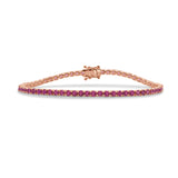 14K Gold Pink Sapphire Tennis Bracelet - 4.80CT