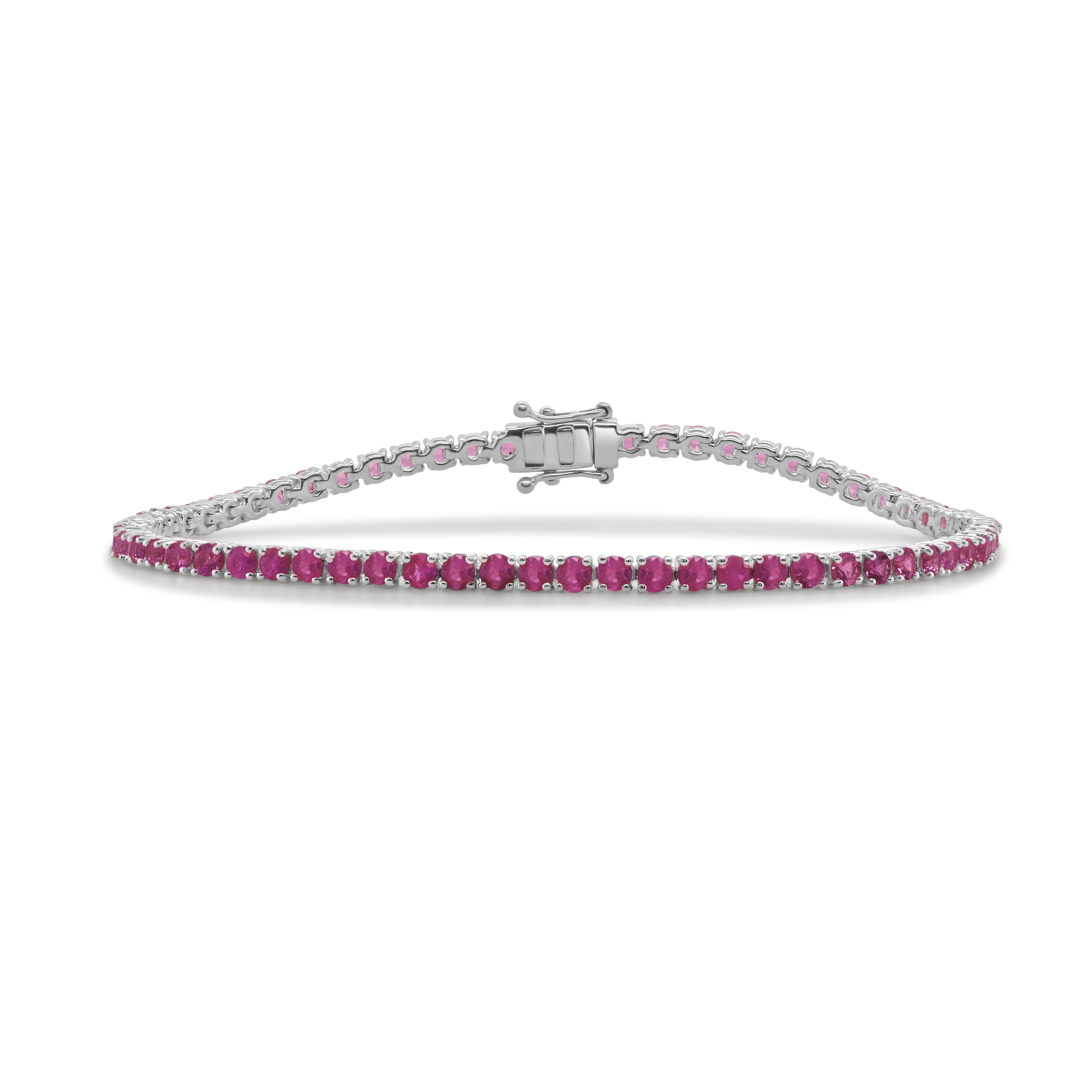 14K Gold Pink Sapphire Tennis Bracelet - 4.80CT