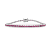 14K Gold Pink Sapphire Tennis Bracelet - 4.80CT