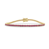14K Gold Pink Sapphire Tennis Bracelet - 4.80CT