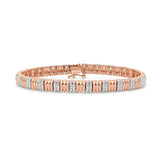 14K Gold Ribbed Diamond Pave Bracelet- 1.68 CT