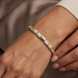 14K Gold Checkered Diamond Pave Bracelet - 2.59 CT