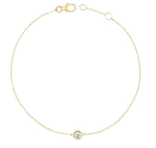 14K Gold & Diamond Bezel Bracelet - 0.11ct