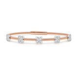 14K Gold & Clover Flexible Bangle - 0.55ct