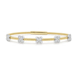 14K Gold & Clover Flexible Bangle - 0.55ct