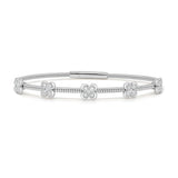14K Gold & Clover Flexible Bangle - 0.55ct