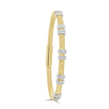 14K Gold & Diamond Flexible Bangle - 0.36ct