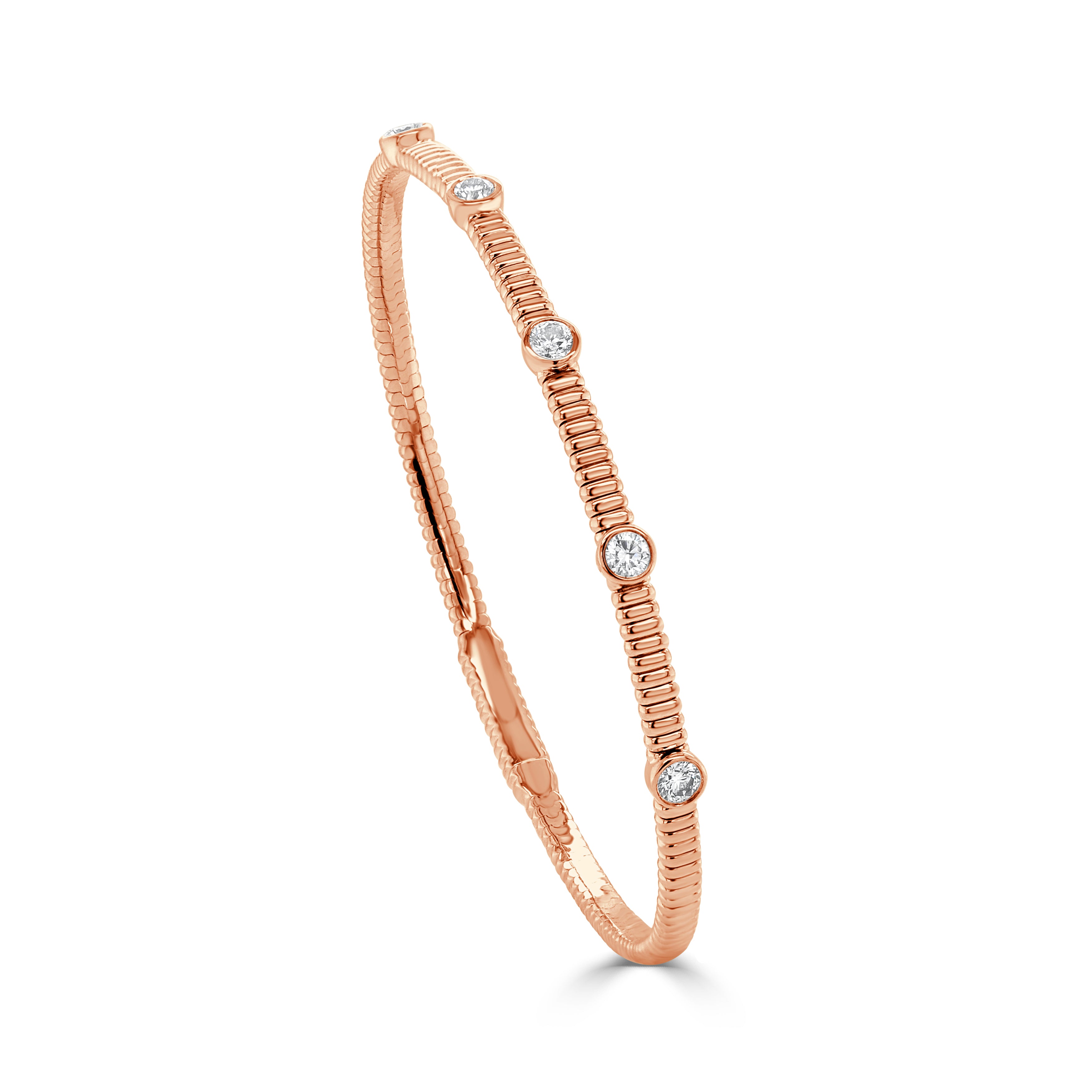 14K Gold Diamond Bangle- 0.55 CT