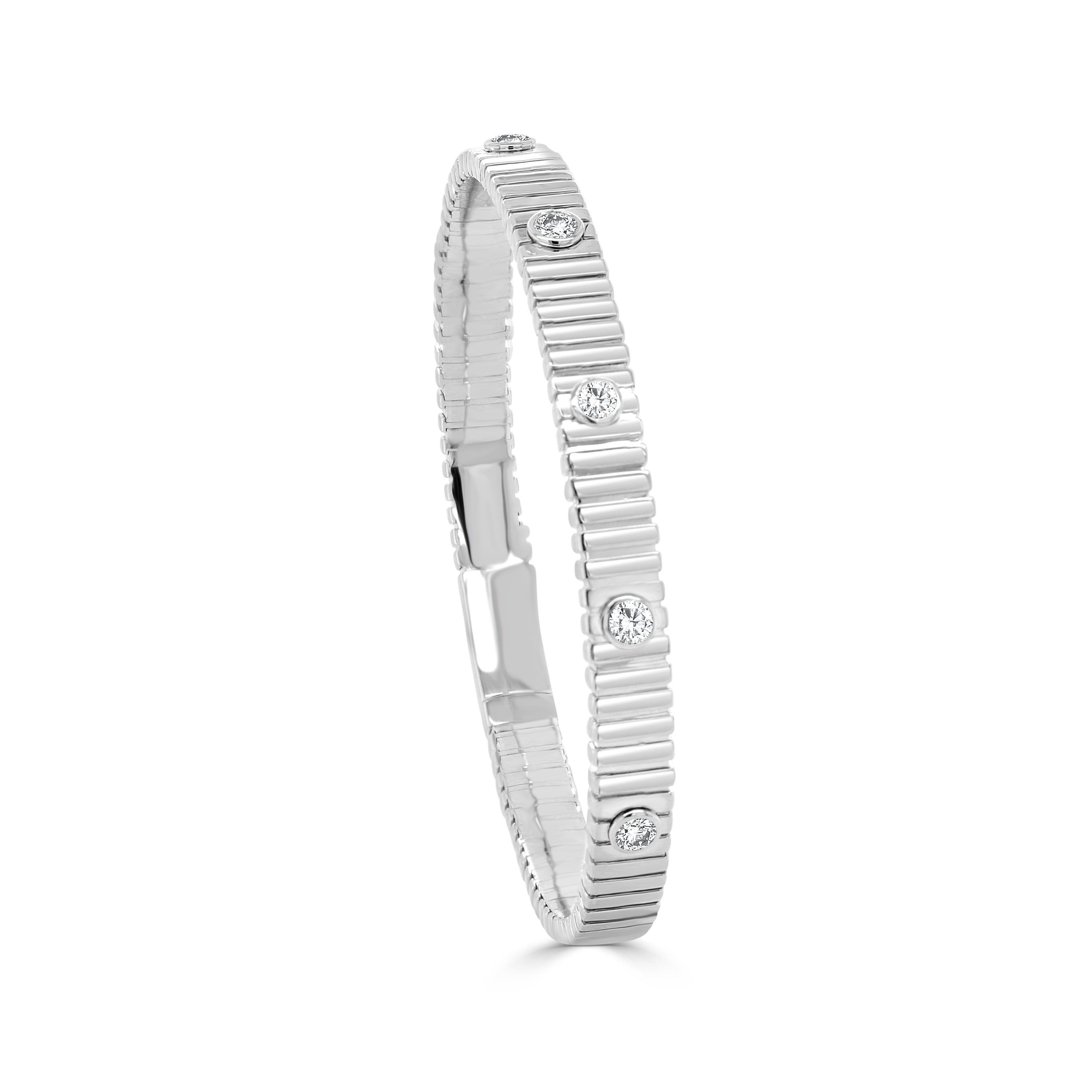 14K Gold Diamond Bangle- 0.55 CT
