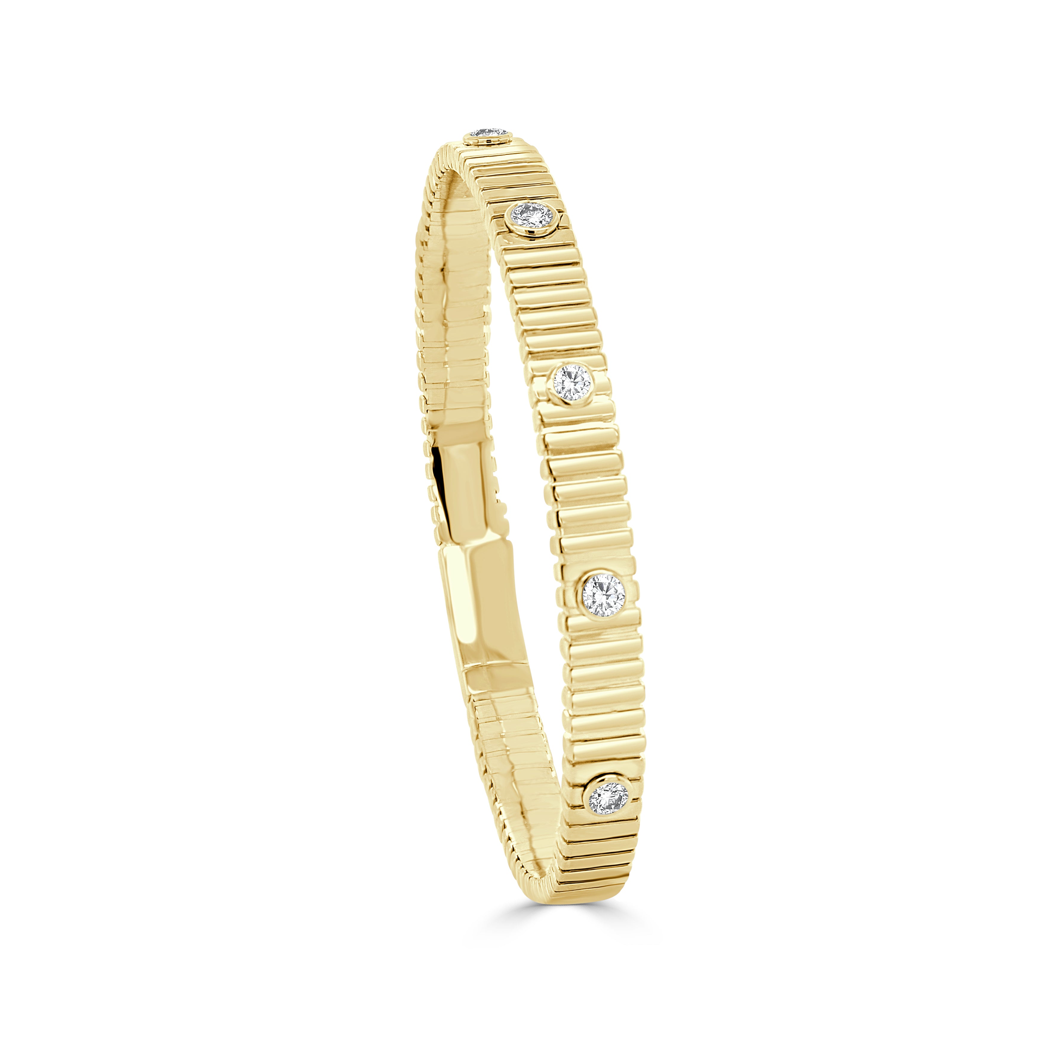 14K Gold Diamond Bangle- 0.55 CT