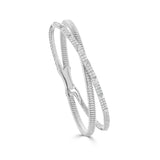 14K Gold Diamond Cross Over Bangle - 0.72 CT