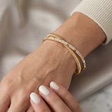 14K Gold Diamond Cross Over Bangle - 0.72 CT