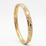 14K Gold Scattered Diamond Honeycomb Flexible Bangle - 2.10 CT