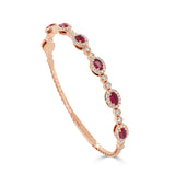 14K Gold Ruby & Diamond Flexible Bangle - 1.91 CT