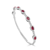 14K Gold Ruby & Diamond Flexible Bangle - 1.91 CT